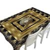 Luxuriöse, rechteckige Tischdecke mit geometrischem Muster in Schwarz und Gold, bedruckt für Tisch und Dekoration, wasserdichte Tischdecke