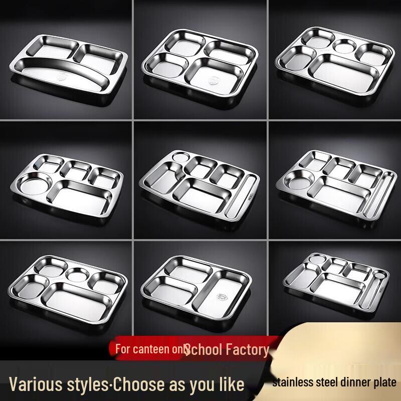 Stainless Steel Divided Student Meal Tray