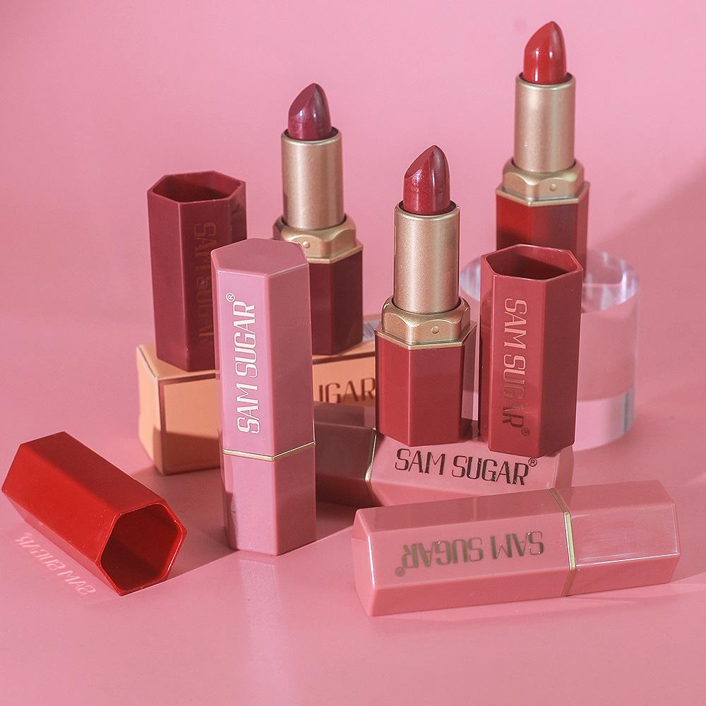 Nuovo Rossetto Metallico Rosso Lucido 6 Colori Lunga Tenuta Glitter Scintillante Lucidalabbra Solido Impermeabile Shimmer Labbra Vellutate Trucco