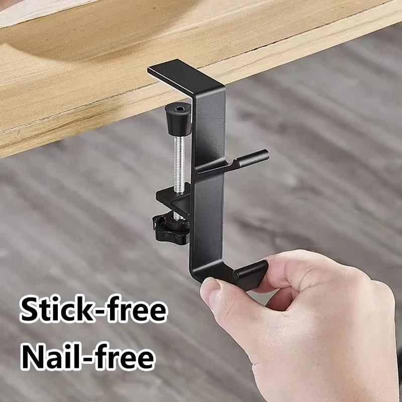 Multifunktionsbord Kantkrok Justerbar Ryggsäck Förvaringskrok Bärbar handväska Rack Punch Free Hemmakontor Skrivbord Kanthängare