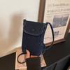 Simple Y2K Denim Crossbody Bag Large Capacity Solid Color Canvas Bag Retro Handbag Jeans Messenger Bag Women&Men