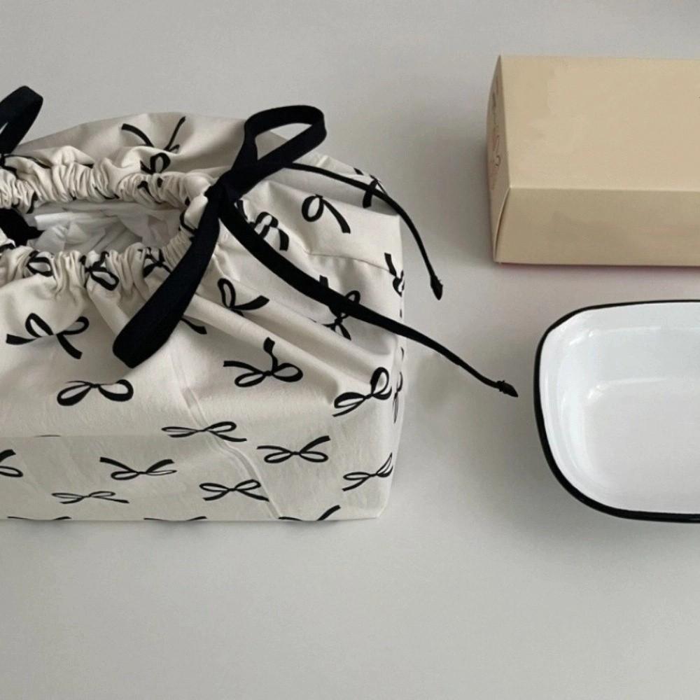 Ribbon Tissue Bag Drawstring Adjustable Storage Bag Practical Fabric Tissue Box Home