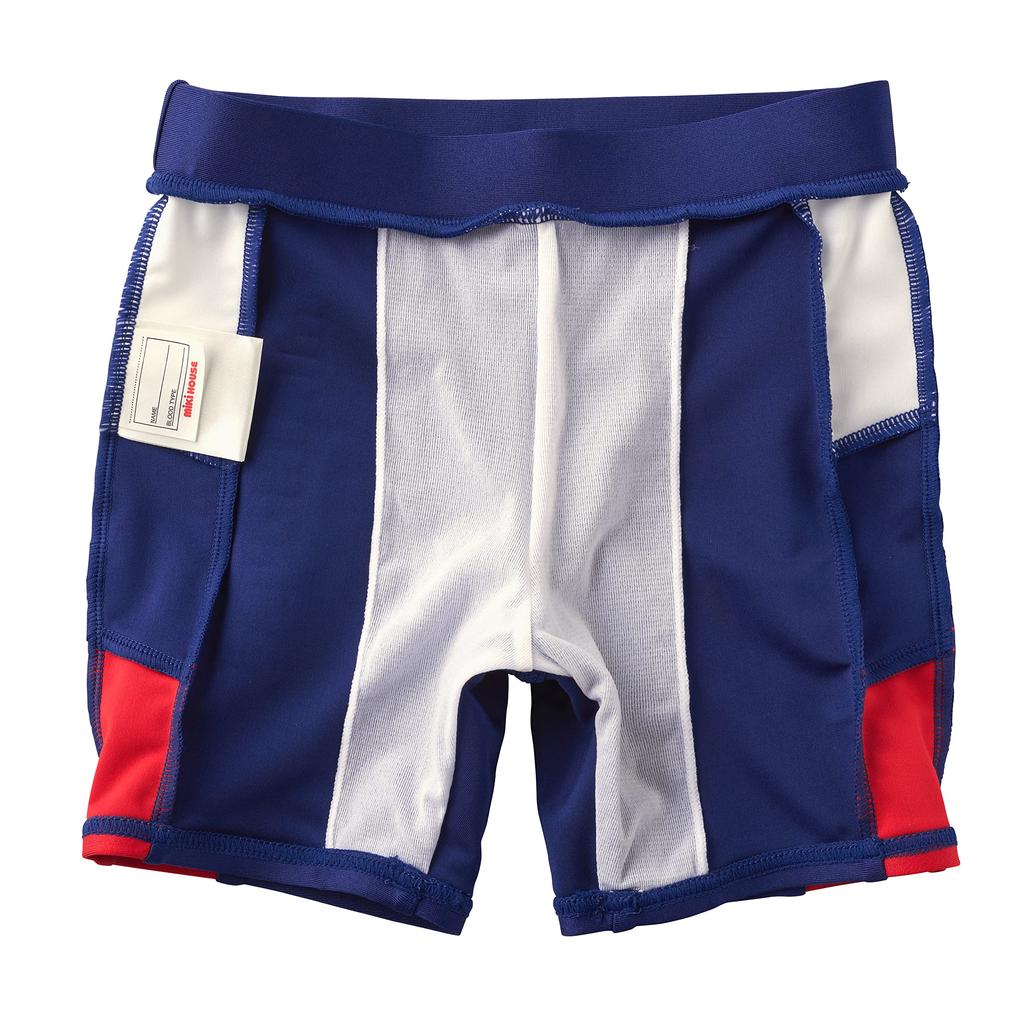 Logo Pool UV Vyrobeno pro Tmavě modré [MIKI HOUSE] Plavky, 3/4 délka, Plavky, Plavání, Ochrana, Chlapci, Japonsko, Miminka, Děti, Děti,