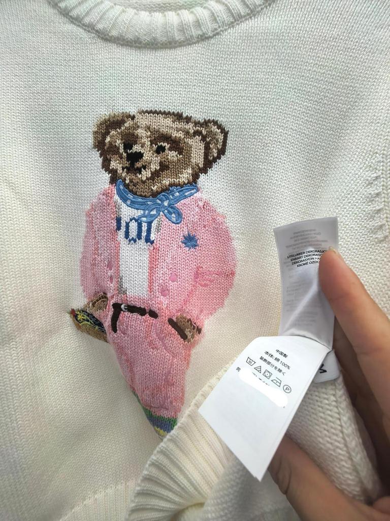 Women's Pure Cotton Bear Sweater, Heavy-duty, Autumn/Winter 2025