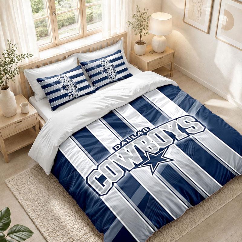Bedding Set 1 Duvet Cover 2 Pillowcases Dallas Cowboys Print Bedroom Home Decoration