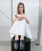 Yunse Studded Volume Mini Dress (White)