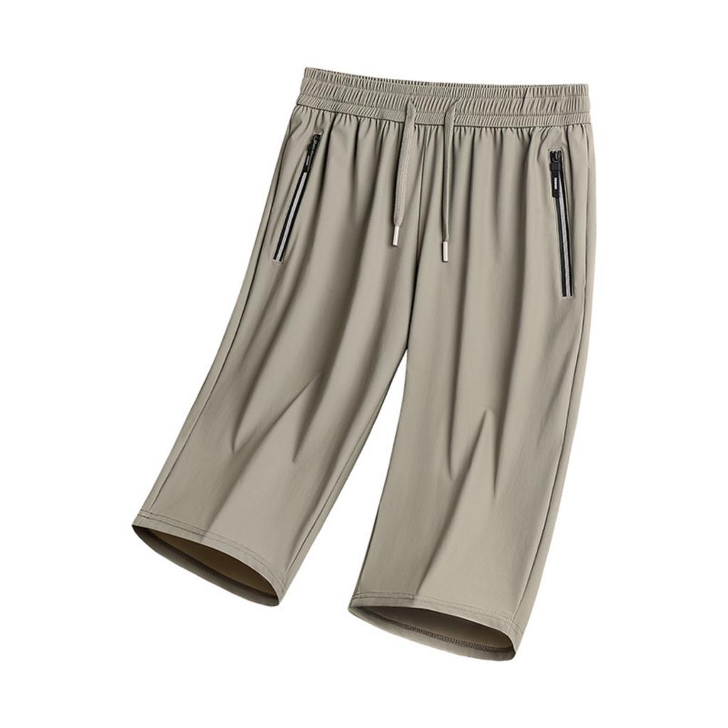 Men's Loose Fit Lightweight Stretch Quick Dry Breathable Athletic Seven Quarter Length Shorts with Zipper Pockets for Casual Sports Outdoor Activities