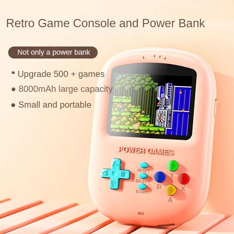 D54 500 In 1 Handheld Game Console Mini Portable Player Retro Video Games Console Boy with 8000mah Large Capacity Power Bank