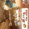1/4pcs Moon Shaped Crystal Sun Catcher, Car Pendant, Magic Rainbow Hanging Wall Decoration, Fantasy Crystal Pendant, Rainbow