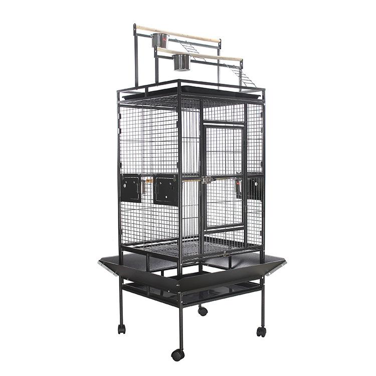 premium iron material seeds anti-spill topplay mansion birdcage With Rooftop Playground bird breeder fit for pet birds