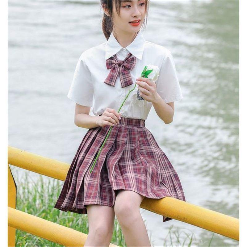 

Оригинальная рубашка-униформа JK в стиле колледжа молочно-белого цвета с квадратным вырезом Haohai 2024 XS