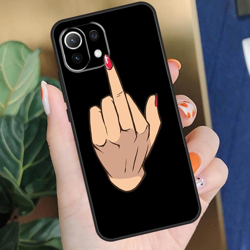 Cartoon Middle Finger Case For POCO F5 X3 X5 Pro F4 X4 F3 C65 M5s Cover For Xiaomi 13T 14 Pro 11T 12T 12 13 Lite