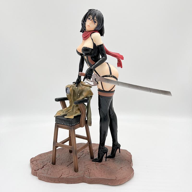 30cm Anime Angriff auf Titan Mikasa Ackerman Figur Stuhl Erwachsene Sexy Mädchen PVC Action Figur Spielzeug Modell Sammlung Puppe Kinder Geschenke
