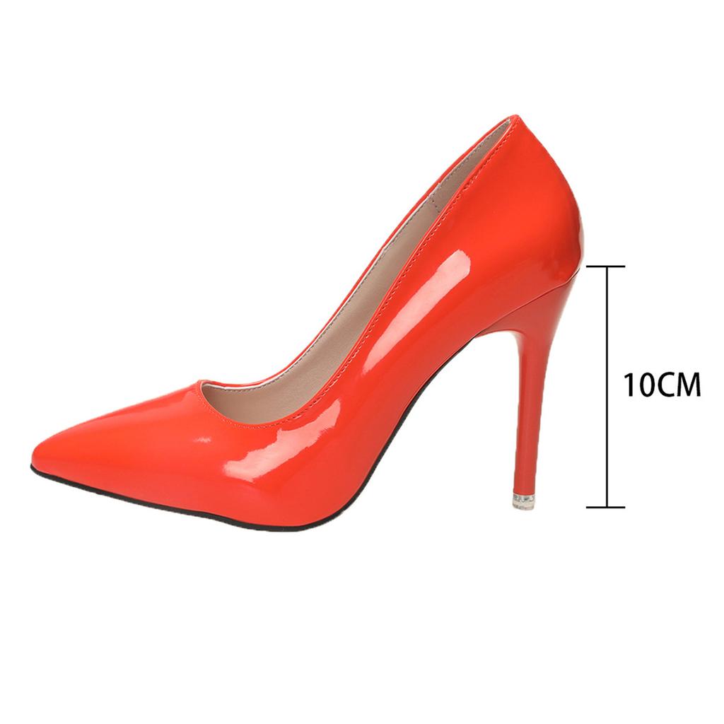 Comemore Sexy High-heeled Shoes Pointed Toe 10Cm Pumps Party Wedding Dress Shoes Solid Color Stiletto Heeled Shoes for Women