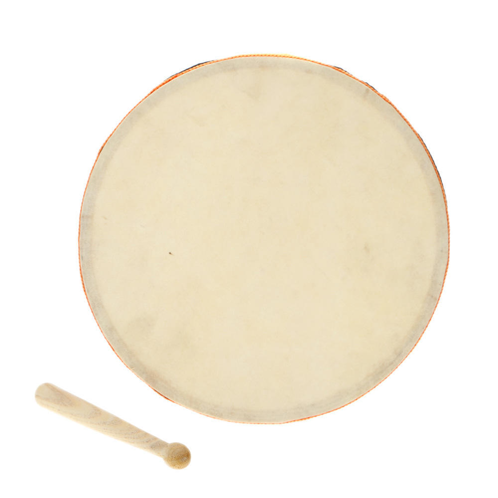 8 "drewniany bęben ręczny podwójna głowica z pałeczkami perkusyjnymi muzyczna zabawka edukacyjna Instrument dla KTV Party Kids maluch