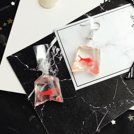 Funny Goldfish Water Bag Shape Dangle Hook Earrings Charm Women Jewelry Gift