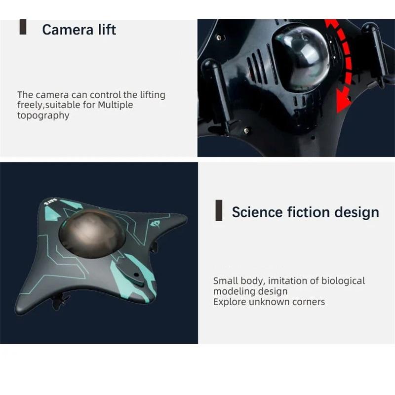 6-Kanal RC-Boot U-Boot mit Kamera Unterwasser-Fernsteuerung Wifi FPV Fernsteuerungsboote Funkfernsteuerungsspielzeug für Kinder Geschenke