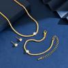 Ladies' fashionable, simple and versatile necklace, earring, bracelet, jewelry set suitable for daily wear, holiday gifts
