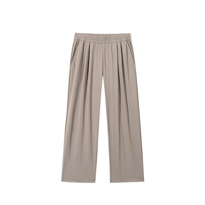 Comfortable Casual Simple Versatile Breathable Straight Leg Knitted Sports Pants Women Bottoms Tamarind-Gray 962527313-3