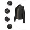 Casual Leather Jacket for Women, Stylish European-American Style, Suitable for Spring and Autumn.