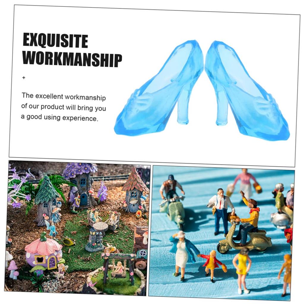 Alasum 30 Pairs Mini High Heel Shoes Set for Dolls, Crystal-Like Plastic, Dollhouse Decoration, 3.00 X 1.50 X 1.00 Cm, Miniature Shoes for Girls, Toy