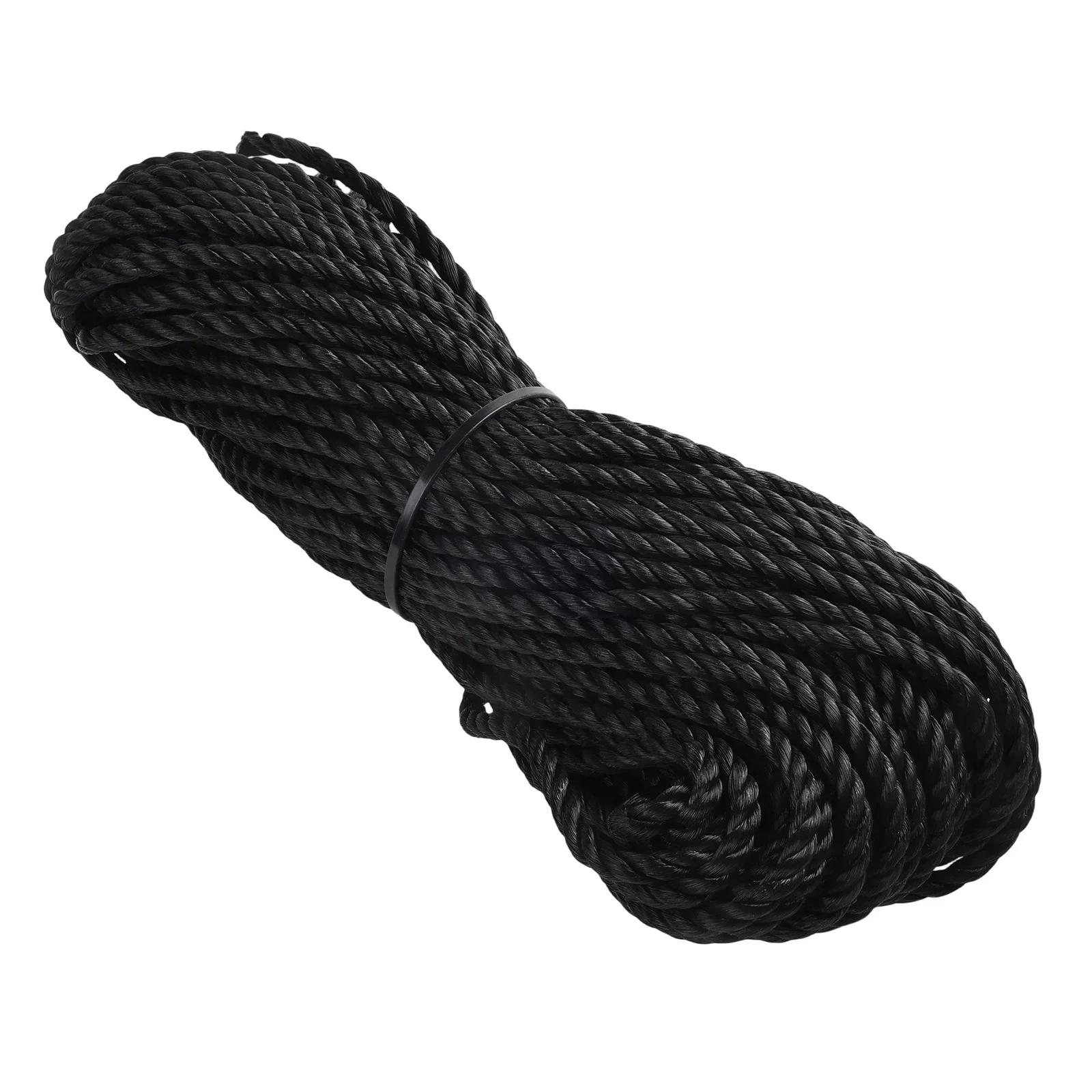 6mm*30m Black Nylon Rope Coil Polyethylene Rope Seaweed Rope Coils For Marine Trucks Clothesline Tarpaulin Outdoor China Mainland