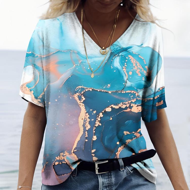 Harajuku Women's Vintage 3D Colors Print Oversized Loose T Shirt Fashion Summer Short Sleeve Tshirt Female Clothes New