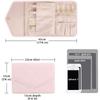 Travel Jewelry Organizer Case Foldable Jewelry Roll for Journey-Rings, Necklaces, Earrings, Bracelets,Mini,Soft Pink