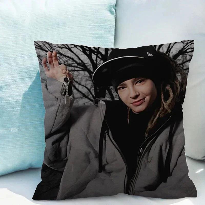 45x45 Poszewki na poduszki Tom Kaulitz Dwustronny nadruk Zestawy sof Pościel w rozmiarze Twin Ozdobne poduszki do salonu Poduszka