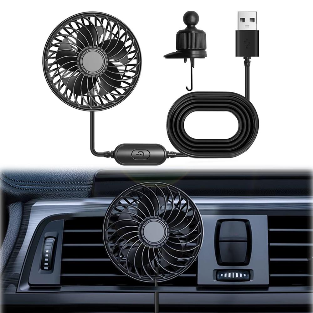 Adjustable Speeds Car Air Outlet Fan Adjustable Angle Car USB Cooling Fan Beach Vacations