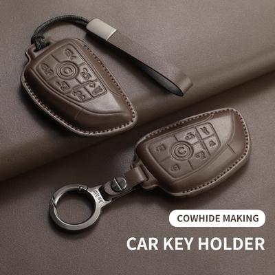Leather Car Key Case Cover Fob for Buick GL8 PHEV Century Car Remote Keychain Case Shell Durable Protector Decorative Accessorie
