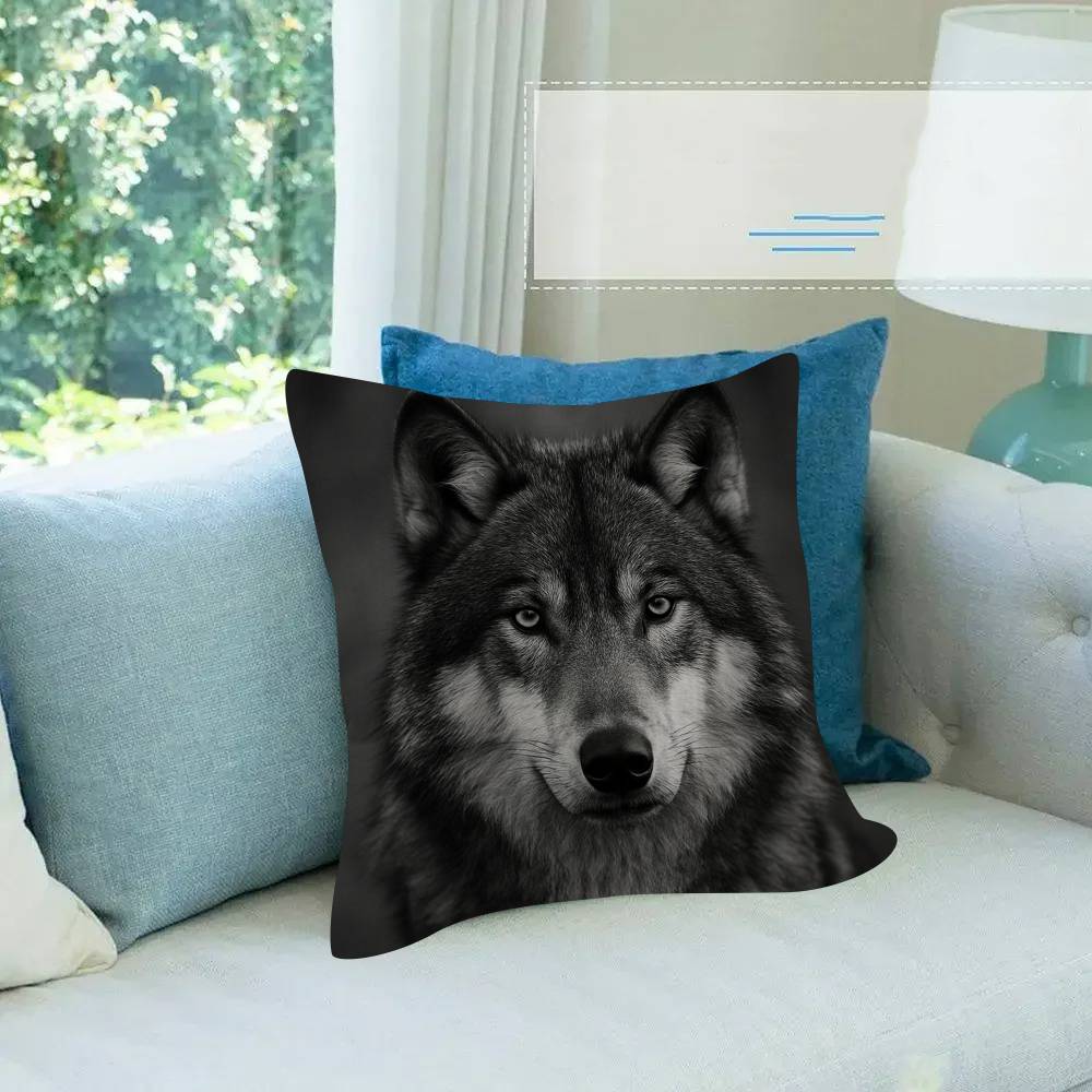 Animal Wolf Fun Cushion Cover Car Throw Pillow Case For Sofa Car Christmas Gift