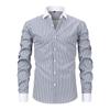 Men's Dress Shirts Stripe Long Sleeve Stretch Wrinkle-Free Formal Shirt Business Casual Button Down Shirts