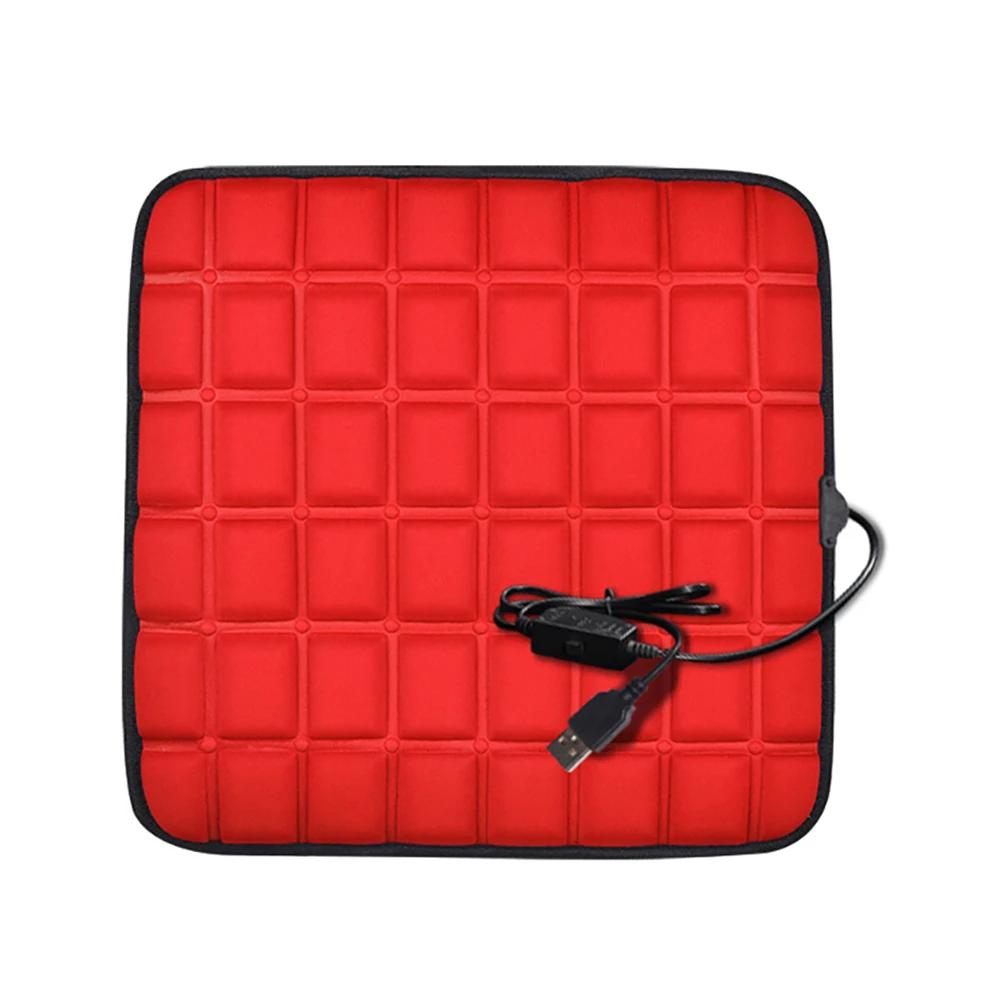 

Portable Heated Mat 3 Adjustable Temperature USB Electric Heated Chair Cushion 4 Heated Areas Warmer Sitting Mat Pad for Camping 1PCS красный