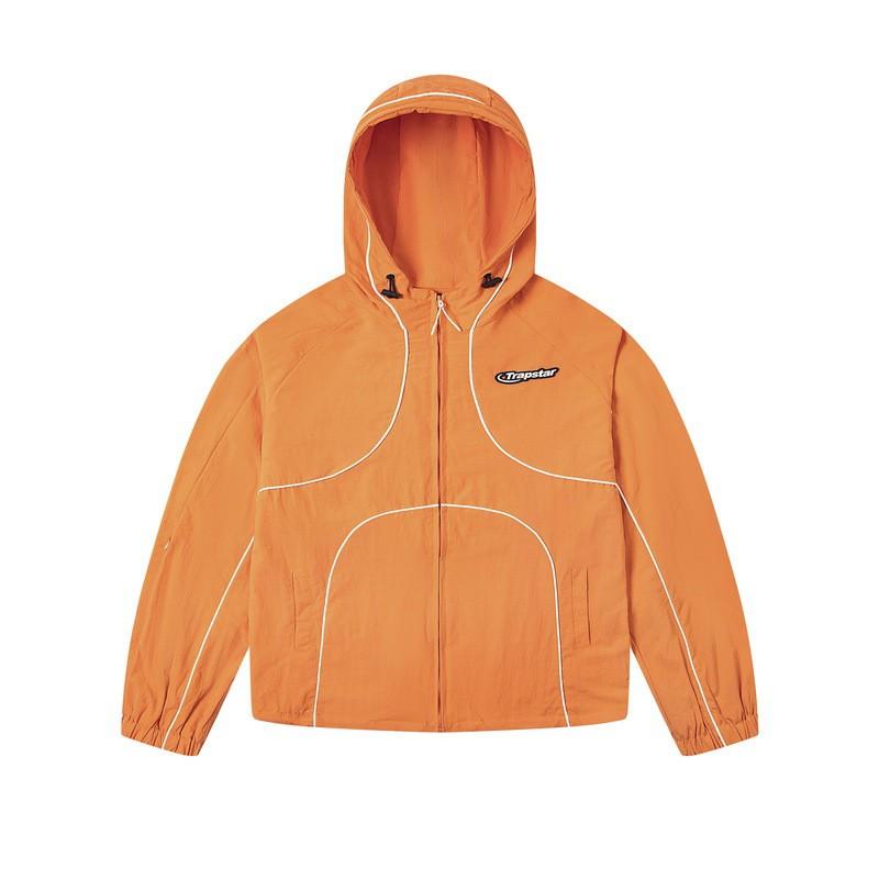 Unisex Oversized Hooded Windbreaker Jacket With Reflective Lettering Silicone Trim Streetwear Outerwear