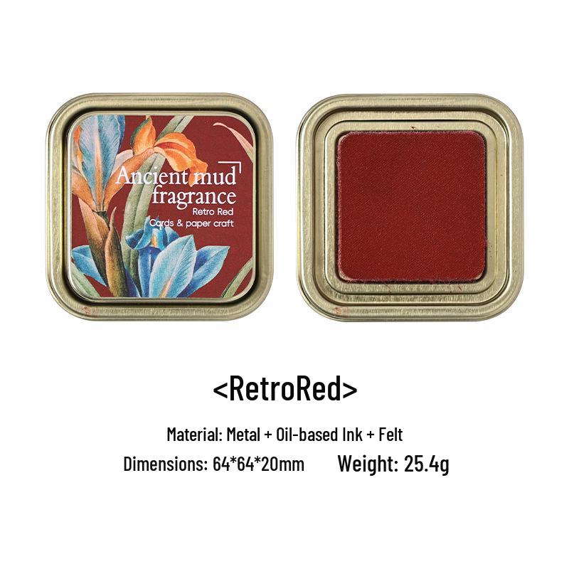 Eco-friendly Retro Color Oil-based Ink Pad in Ancient Clay Scented Iron Box