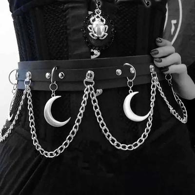 Punk Goth Skirt Chain Five-Pointed Star Waist Belt Fashion Women Waist Chain