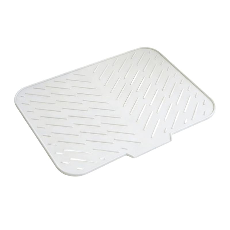 Flexible Sink Drying Pad For Dishes Having Sloped Structure And Efficient Moisture Removal To Maintain Area Dry And neat