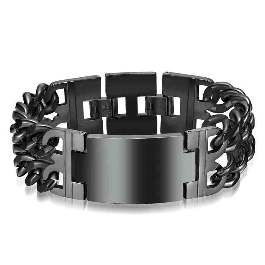 Vintage Bible Cross Titanium Steel Bracelet Glossy Bracelet Trend Personality Males Bracelet