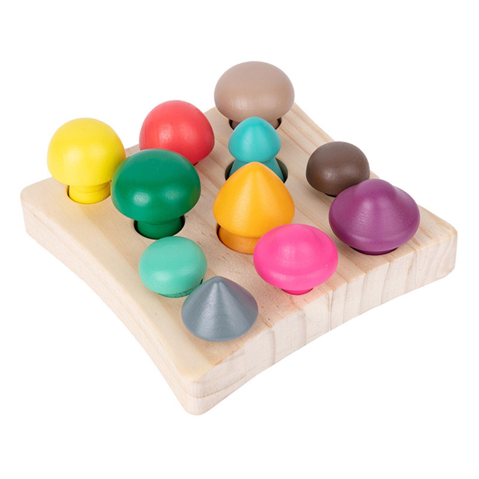 

Wooden Rainbow Blocks Mushroom Picking Game Montessori Educational Kids Toys China Mainland