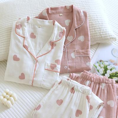 Spring Autumn Pajama Set Women's Cotton Long Sleeve Pants Two Piece Sweet Home Furnishing Set