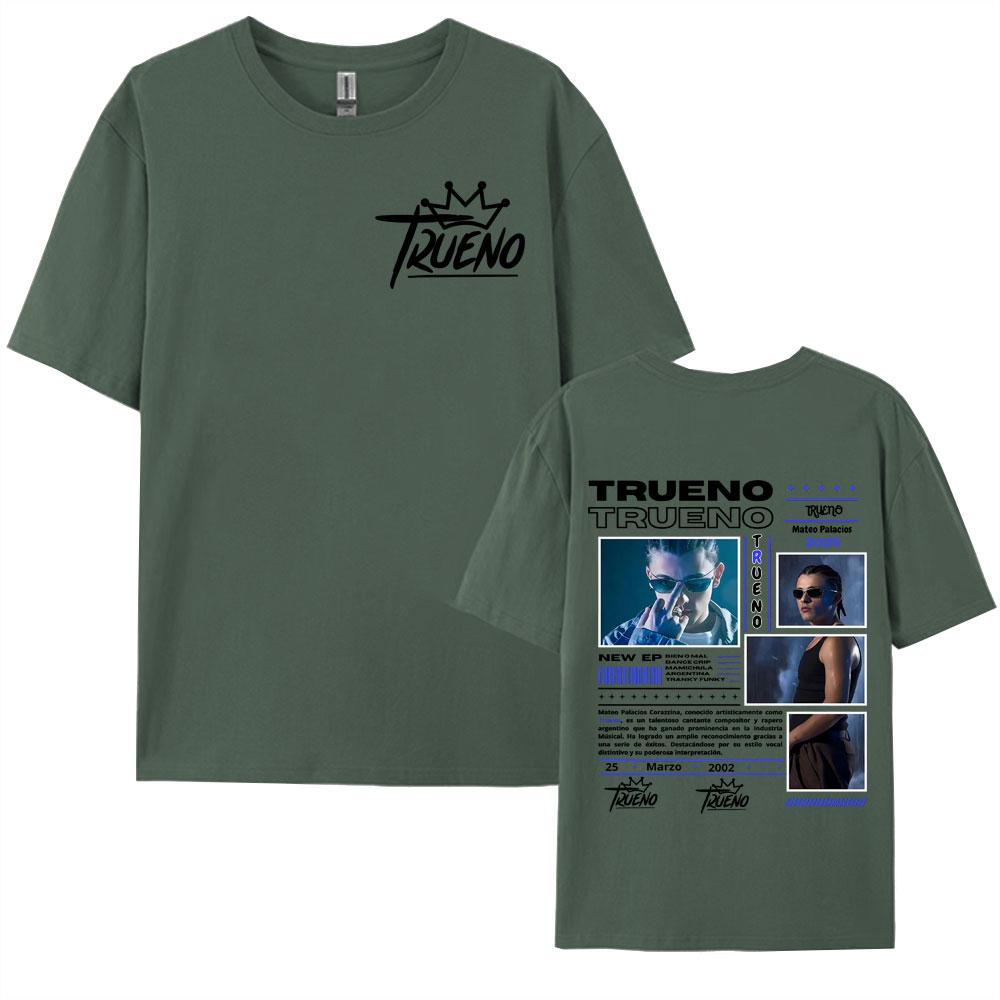 Rappeur Trueno Mateo Palacios Tournée d'Album 2025 Merchandising T-shirts Hommes Femmes 100% Coton T-shirts Hip Hop Décontracté Été T-shirt Pop Art
