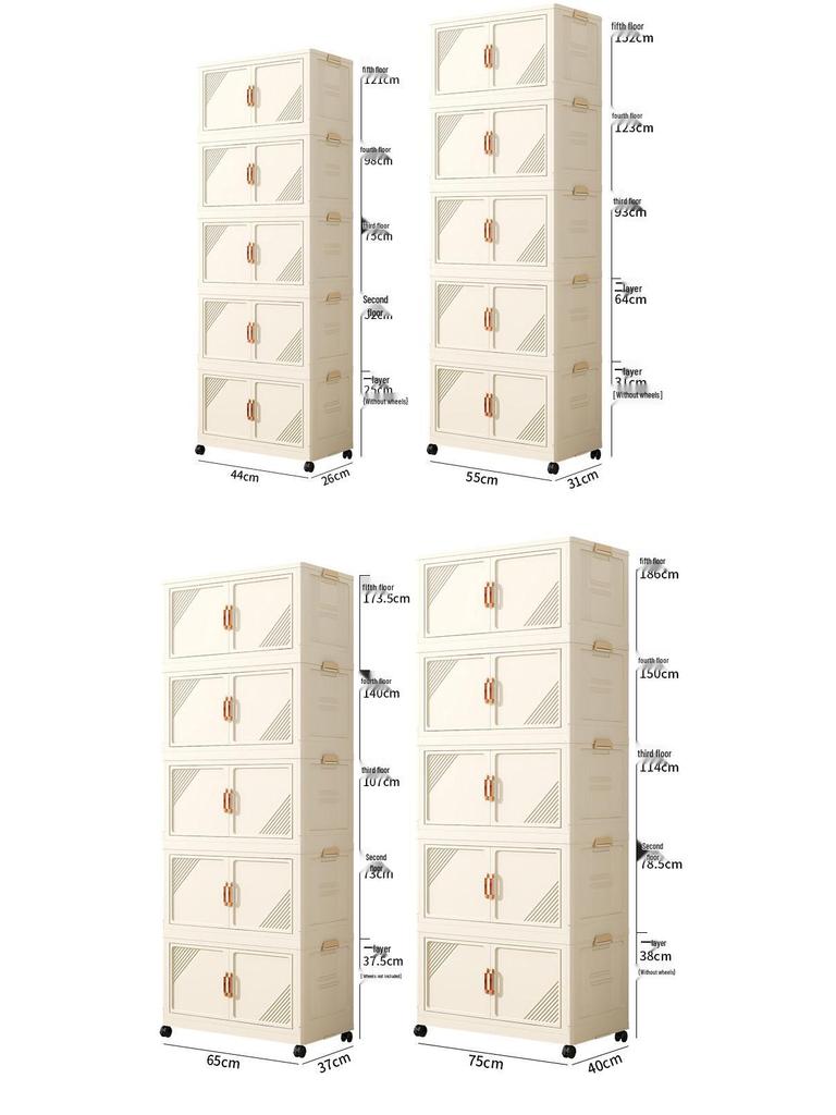 Foldable Multi-Layer Storage Cabinet for Clothing, Snacks, Books, and Toys