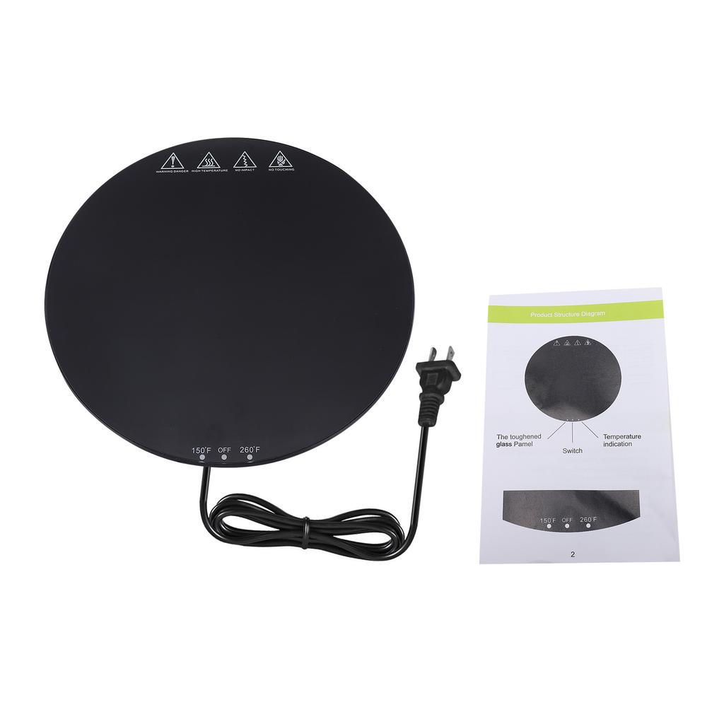 Electric Warming Tray with 2 Temperature Settings Multifunction Food Warmer for Home Gathering Party US Plug 110V