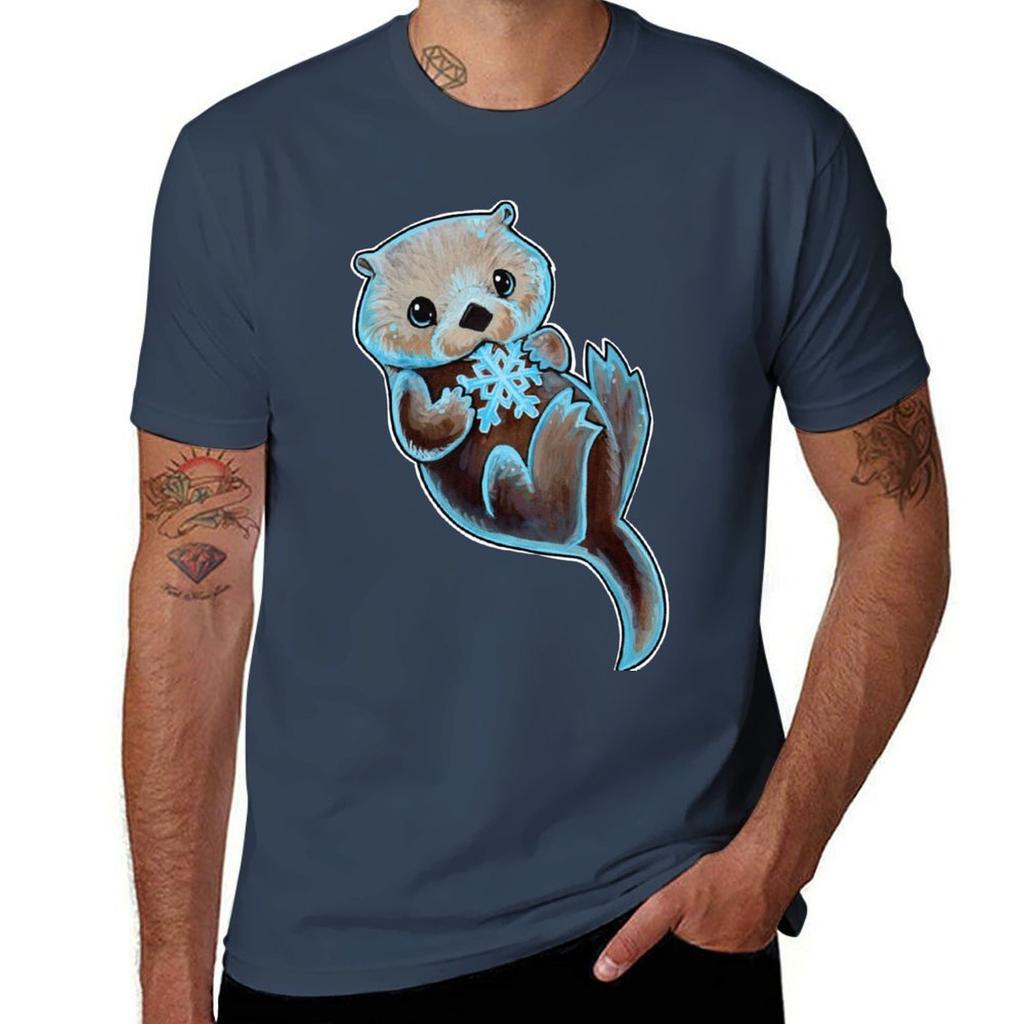 Snowy Otter Tshirt Casual Graphic Print Tee