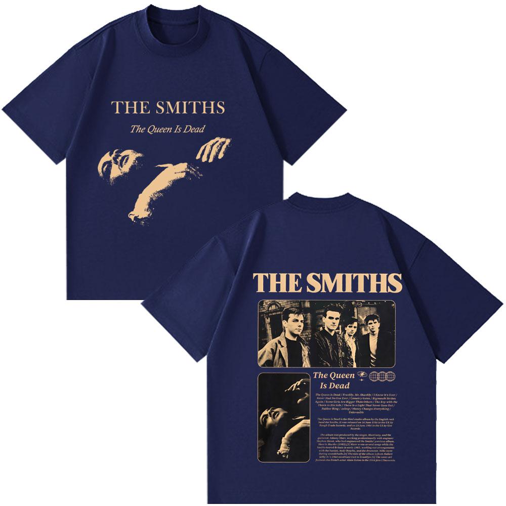 The Smiths The Queen Is Dead Plus Size T-shirts with Short Sleeves 1980's Indie Morrissey T-shirt Men's Vintage Rock Band Tide