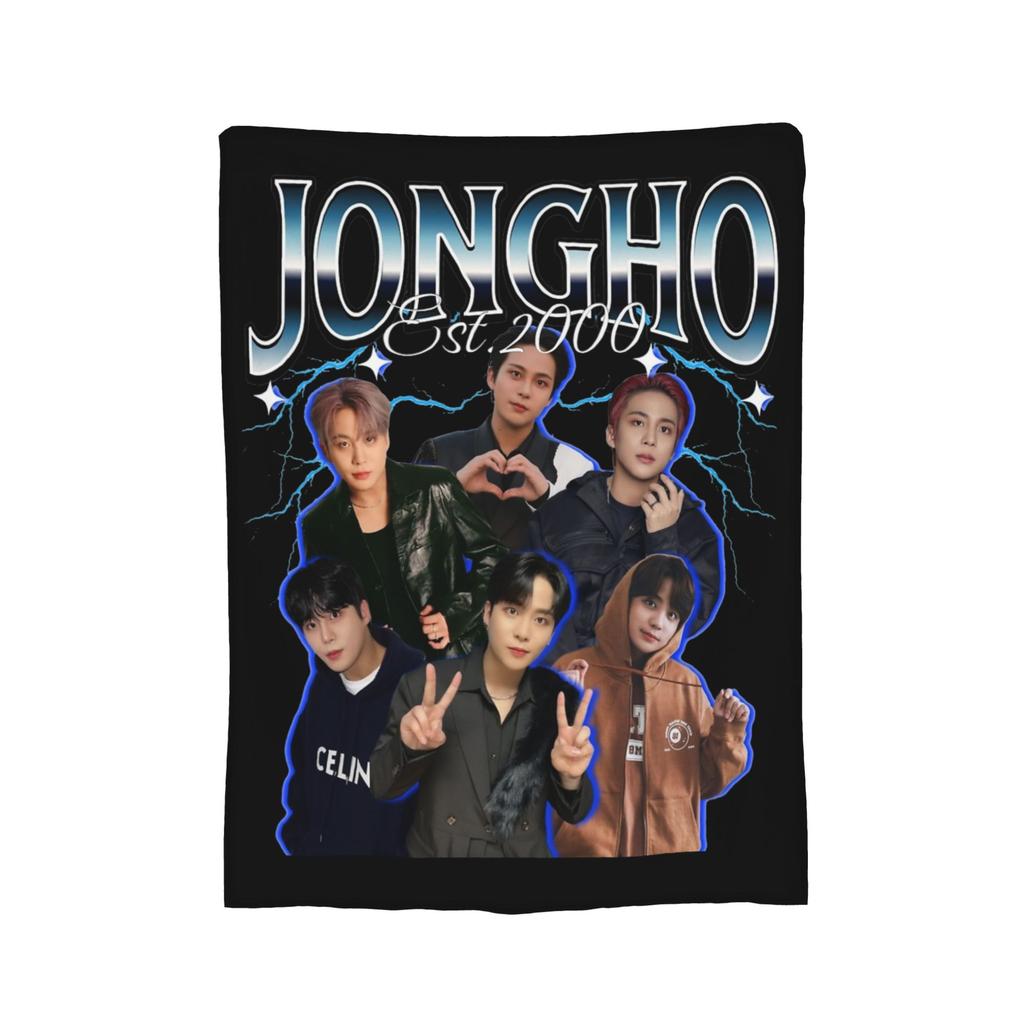 Yunho 90s Ateez Kpop Band Blanket Fleece Spring/Autumn  Breathable Soft Throw Blankets for Bedding Couch Bedspreads