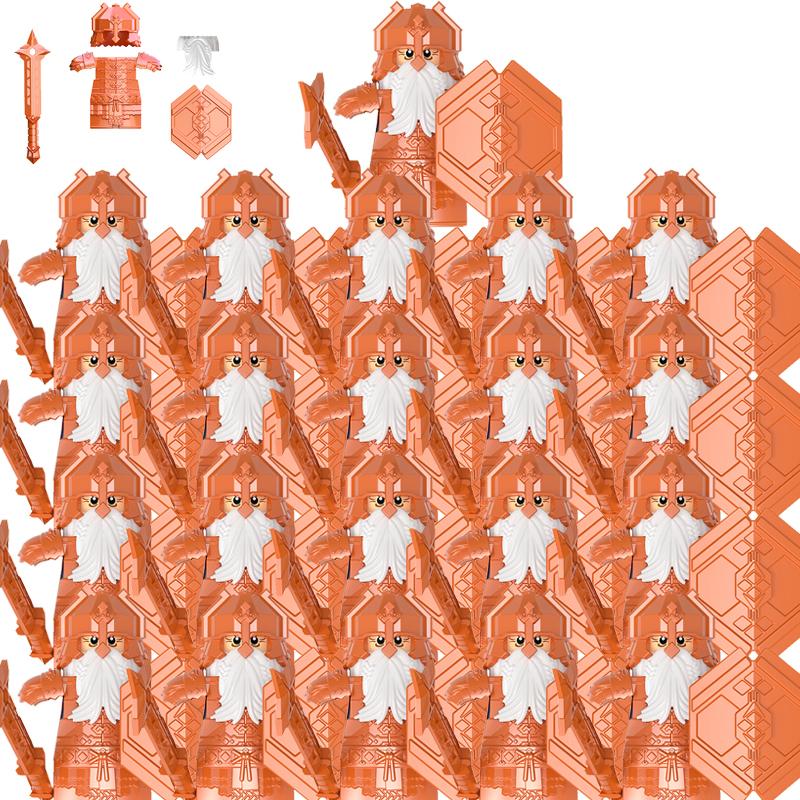 New MOC LOTR Soldier Dwarf Army Figures Armor Guard Warrior Medieval Knights Building Blocks Bricks Toys Gifts