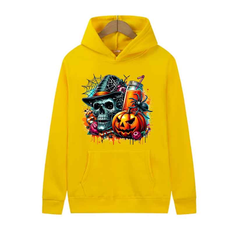 Men Women Spring Autumn Fashion Casual Hooded Sweatshirt Fashion Simple Hoodie Creative Halloween style Printing Top