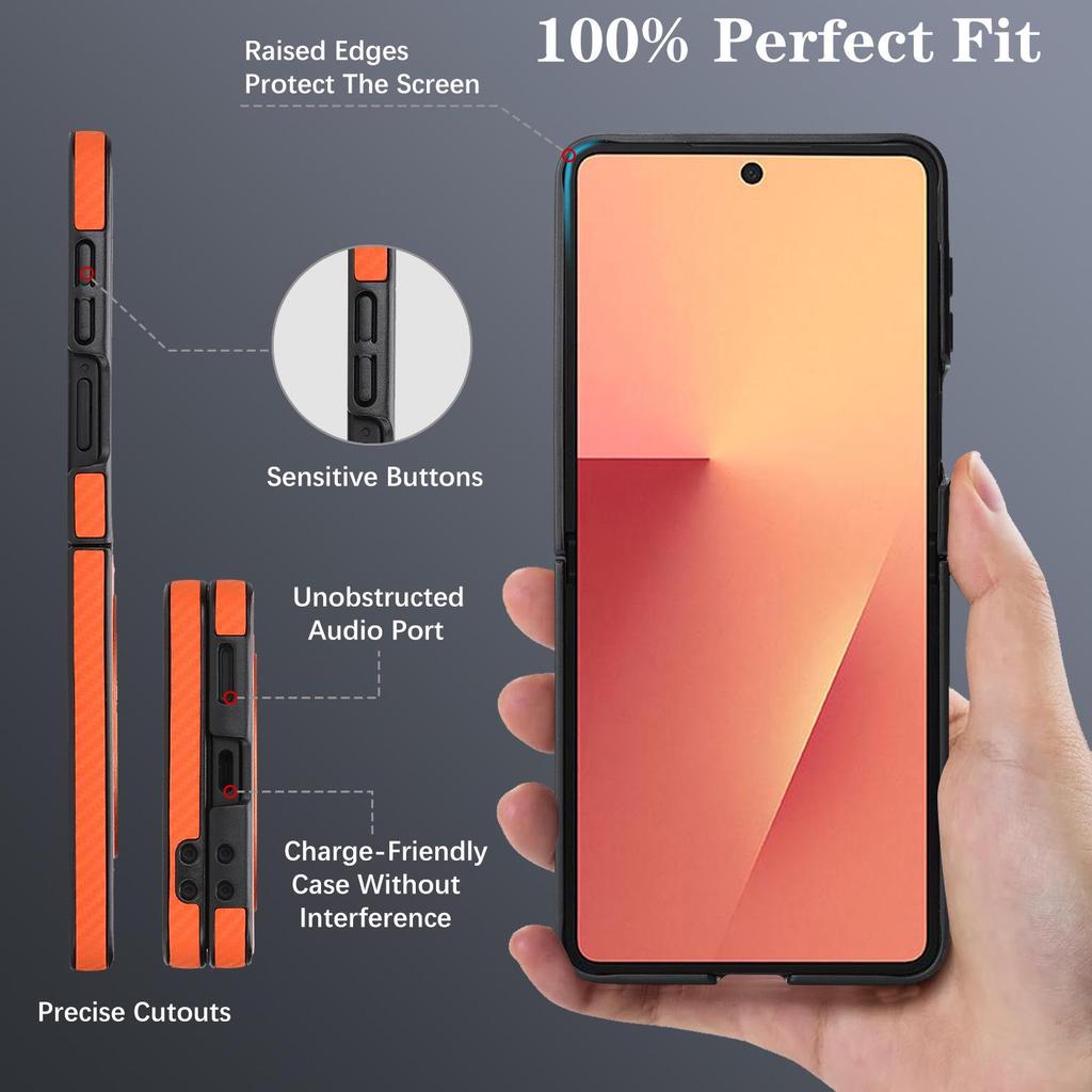 Magnetický nárazuvzdorný kryt s texturou uhlíkových vláken pro Samsung Z Flip3/4/5/6/7